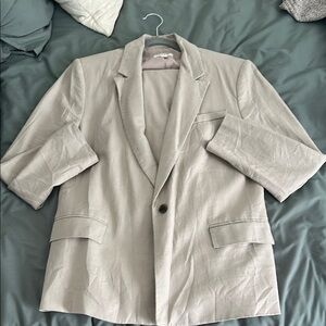 Open Edit Tan Linen Suit